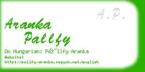 aranka pallfy business card